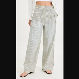 Tibi Stonewash Striped Stella Jeans Denim Pleated Trousers in size 28
